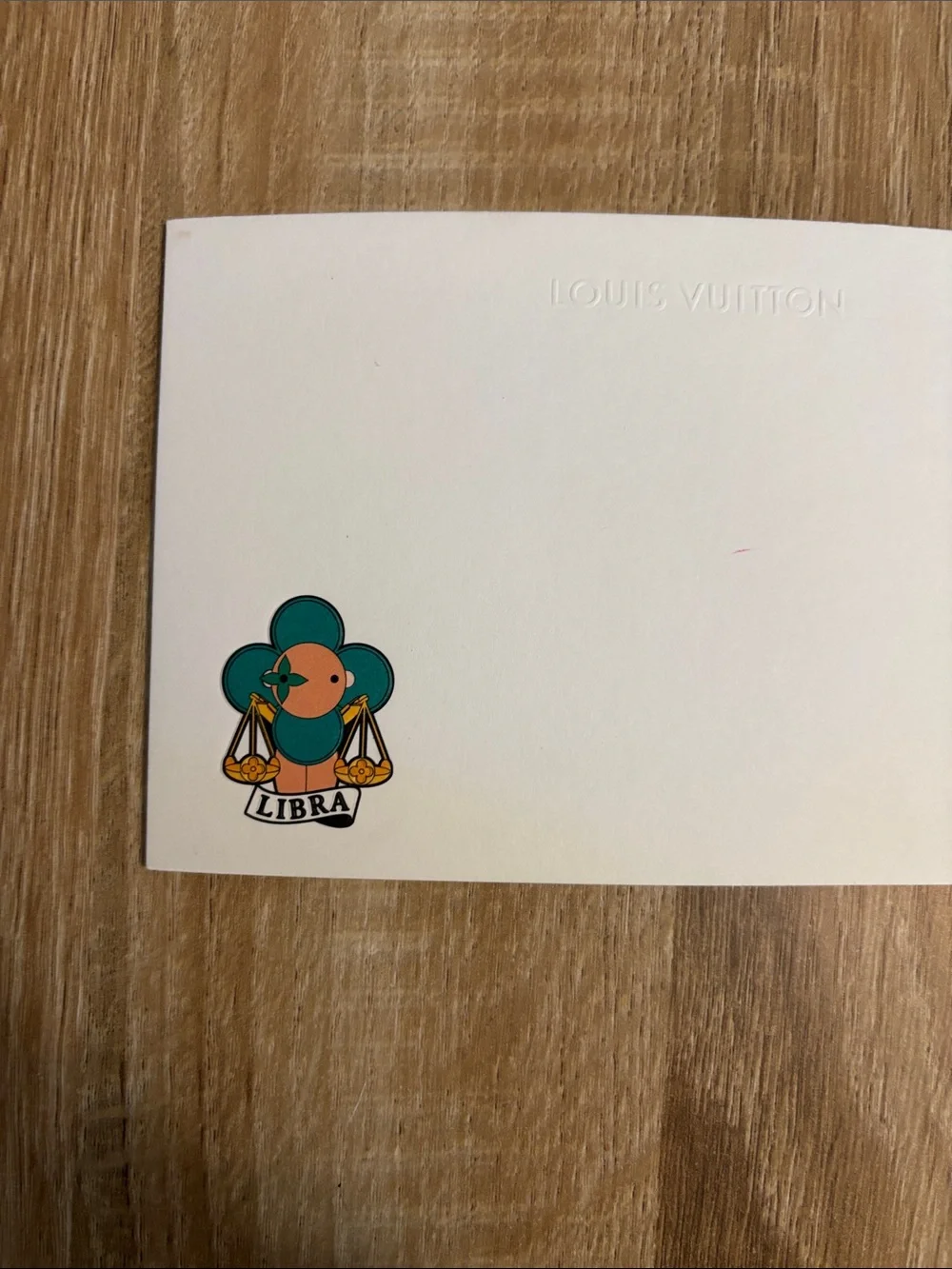 Louis Vuitton Vivienne White Note Cards with Zodiac Icons Lot of 5